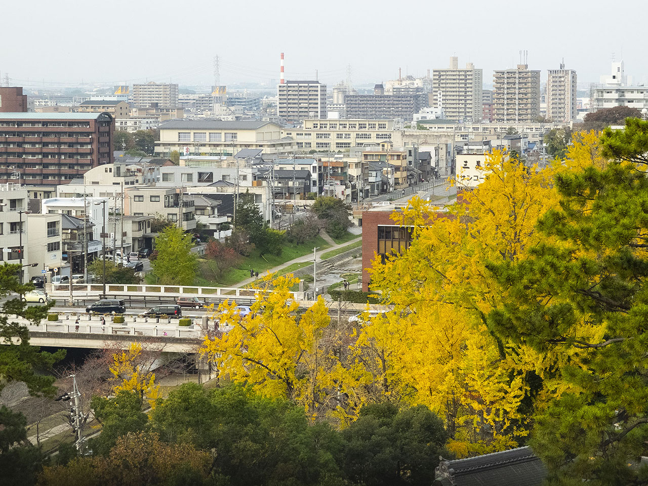 天守から岡崎市 (2015)